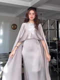 2025 Luxury Elegant Noble Sleeveless Silk Silk Silk Silky Dress Dress Dress Woman