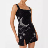 New Sling Type 3D Printed Urban Casual Women's Beach Dress Mid-Rise Long Dress DJPT