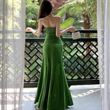 Body-High-Senior Corsenior Knitted Long Dress Senior Feel Seaside Holiday Dress Woman