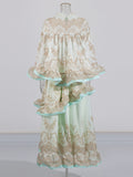 French High-End Heavy Industry Lotus Leaf Design 2025 Summer New Shirt Skirt Print Set Woman