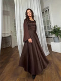 2025 Body-Claming Diamond-Coated With Long-Sleeved And Verteves Dress Woman
