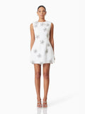 2025 New Australian Niche Round-Neckless Hand Nail Flower Three-Dimensional Short Dress Woman
