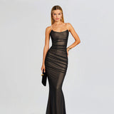 Autumn 2025 New Famous Style Sexy Repair Net Shrinks And Gold-Meared Dresses DJPT
