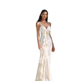 Autumn 2025 New Long Dress Fashion Temperament Beautiful Flowers With Ribbon Ribbon Dress Dress Dress Woman DJPT