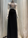 Neck Dress Female Famous Temperament Heavy Industry Diamond Bag Fishtail Dress Sexy Hollow Bare Waist Birthday Dress