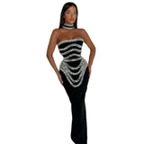 Niche Design Heavy Industry Nail Beads With Chest Banda Party Party Dress Dress Dress