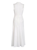 Style Dress 2025 Spring And Summer New Sleeveless Collar Sexy Lace Hollow Lotus Leaf Dress