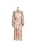 Autumn New Round Collar Lantern Sleeves With Lotion Side Of The Dressing Lady