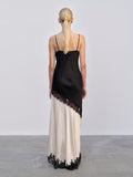 Famous Style Retro Dress 2025 Summer New Sling Lace Splicing Hollow Design Dress Dress Dress