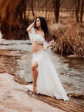 Women's Chiffon Up And Lower Split Suit Under The Fork Pregnant Photo Photography Drag Set 1247 Maternity