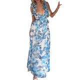 2024 Summer Dress Slim Light Luxury Sexy Floral Long Dress