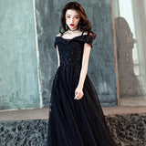 Evening Dress 2025 Spring Shoulder Birthday Dinner Party Host Art Examination Dress Woman