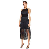Women's Summer New Hanging Neck Banded Skirt Sexy Tidew Sleeveless Back Temperament Dress
