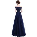 Evening Dress Woman 2025 Summer Temperament Atmospheric Elegant One-Word Shoulder Host Maid Dress Small Thin