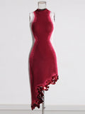 Bag Hip Babes 2025 Summer New Round Collar Gradient Prints Under The Pendulum Dress Woman