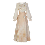 Design Autumn Evening Chinese Style Women's Clothing Element Half Dress Set 8829