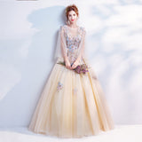 2025 New Light Gold Bride Long Sleeve Dinner Ceremony Show Show Bridesmaid Evening Dress