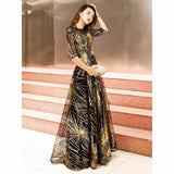 New Atmospheric Evening Dress Dress Female Famous Temperament Banquet Atmosphere Queen Golden Liang Annual Performance Suit