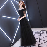 Evening Dress 2025 Spring Shoulder Birthday Dinner Party Host Art Examination Dress Woman