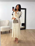 2024 Long-Sleeved Dress With Slim Skinny Knitted Long-Sleeved Dress