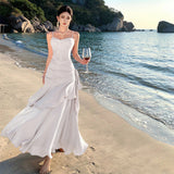 Summer New Lotus Leaf Side Hanging Dress Birthday Party Dress Dress Holiday Beach Dress
