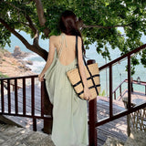 Windy Sexy Big Show Hanging Neck Hanging Neck Dress Seaside Holiday Style French Atmosphere Beach Fairy Dress