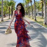 Vintage Dress Sanya Photo Beach Dress Bohemia Seaside Vacation Hanging Long Dress