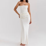 Temperament Thoracic Folding Dress Summer 2025 New Sexy Ass Skirt DJPT