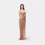 2025 Summer Light Yarn Slinged Dress Dress Dress Salt Mesh Dress Seaside