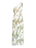 Idyllic Dress 2025 Summer New Sleeveless Water-Sowed Flower Embroidery Splicing Mesh Dress