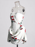 Famous Style Thoracic Dress Women's Dress 2025 Spring New Sexy Body-In-Print Fold Design Dress