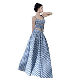 Holiday Lattice Sling Vest Women's New High-Rise Half-Dress Set In Summer Two Sets