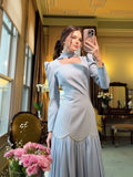 2025 New Hand-Drilled Weaving Woven Tape Design Long-Sleeved Lady Body Dress