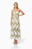 New Sling With Brated Flowers Decorated With Hollow Long Dress Women