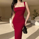 Knitted Slings Sexy Body Red Christmas Dress Summer Babes Pure Lusty Dress Girl DJPT