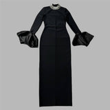 Collar Horn Sleeve Nail Beads With Bandiding Banquet Temperament Elegant Dress Dress