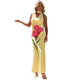 Women's Summer New Printing Tie Dew Fishtail Holiday Dress Woman DJPT