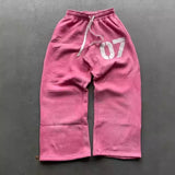Trend Street Loose Sweatwear Suit Men And Women's Hip-Hop Sports Zipper Hoodie Trousers Set DJPT