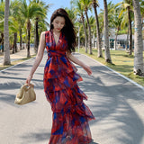 Vintage Dress Sanya Photo Beach Dress Bohemia Seaside Vacation Hanging Long Dress