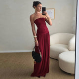 Women's Solid Color Sleeveless Bare Back Repair Folded Bra Dress DJPT