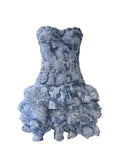 Famous Flower Flower Rose Flower Retro Heavy Industry Waist-Meared Bra Dress 2025 New Lotus Leaf Dress Women's Summer