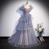 Beauty Solo Vocal Art Dress Female Folk Song Singing Performance Dress Host Princess High Sense