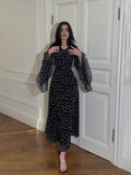 2024 New Chiffon Printing Lotus Leaf Sleeve Temperament Long Splicing Irregular Dress