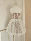 A line Spaghetti Straps Lace Holiday Dress Travel Vacation Dresses Short Birthday Dress SD1263