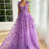 Fresh Butterfly Long Dress Small Short A-Shaped Skirt Stage Performance Competition Aupong Skirt