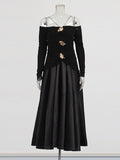 French Retro Style Dress 2025 Summer New Hanging Neck One-Word To Receive Waist Long Dress Dress Dress Dress