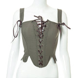 Women's Summer New Fashion Bonded Fish Bone Waist Repair Sleeveless Sexy T-Shirt DJPT