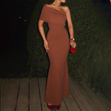 2025 New Slanted Shoulder Sexy Temperament To Dress Up In The Famous Style Banquet Dress