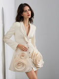 Scented Suit Dress 2025 Spring And Summer Single Row Buckle Large Three-Dimensional Flowers High-End Temperament Dress Dress Skirt