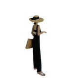 New Slings Women's Spring And Summer High-Waisted Black Broad-Legged Trousers With Jumpsuits